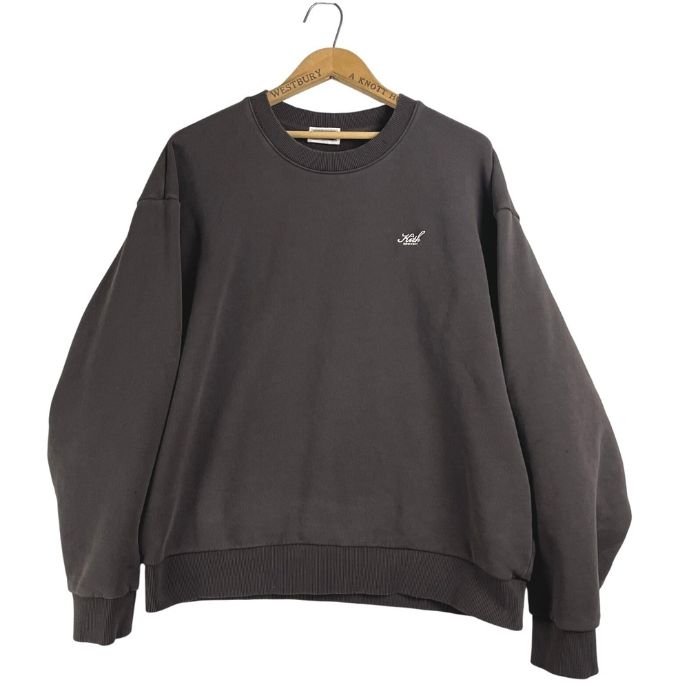 Kith Script Logo Crewneck Nelson Sweatshirt Brown Mens L KHM033785 Fall Classics